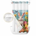 thumbnail image 2 of Easter Rabbits, No Hook Shower Curtain Waterproof, Bathroom Curtains with Snap in Liners and See Through Top Window, Easter Bunny Egg Watercolor Floral Hotel Style Bathtub Curtains Shower 54"Wx78"L, 2 of 8