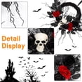 thumbnail image 5 of 18" Halloween Wreaths for Front Door, Large Outdoor Halloween Door Wreath, Decorations for Halloween Spooky Party Decor, Retro Halloween Wreath for Outdoor Window Outside Window Spooky Party Decor, 5 of 9