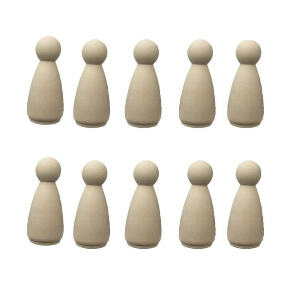 WORGEOUS 10pcs 45mm DIY Plain Blank Wooden Peg Dolls Bride Figures Wedding Cake Toppers