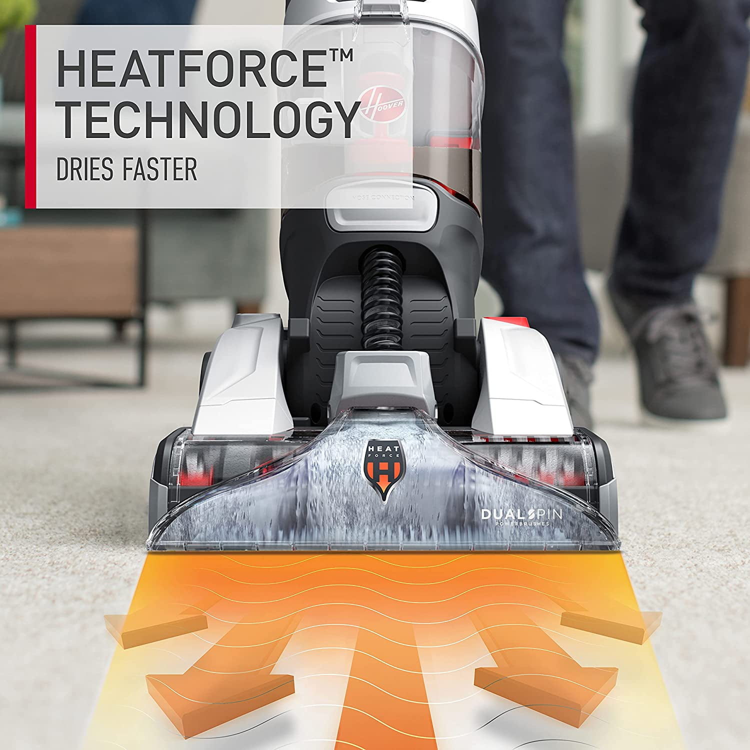 Hoover Dual Spin Pet Plus Carpet Cleaner Machine, for Carpet, Rugs, and Upholstery, Pet Tool Attachment, Trial Size Formula Included, FH54050V