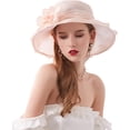 thumbnail image 3 of Women's Organza Cloche Bowler Hat Derby Fascinator for Tea Party Bridal Wedding Dress Hat, 3 of 6