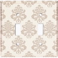 thumbnail image 2 of Metal Light Switch Plate Outlet Cover (Damask Tan - Double Toggle), 2 of 2