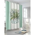 thumbnail image 3 of Fsddascl Eucalyptus Green Shower Curtain Set - Extra Long 72" x 96" Washable Bathtub Curtain with 12 Hooks, Stripes Flower Cactus Plant Waterproof Fabric Stall Shower Curtains for Bathroom/Bathtub, 3 of 6
