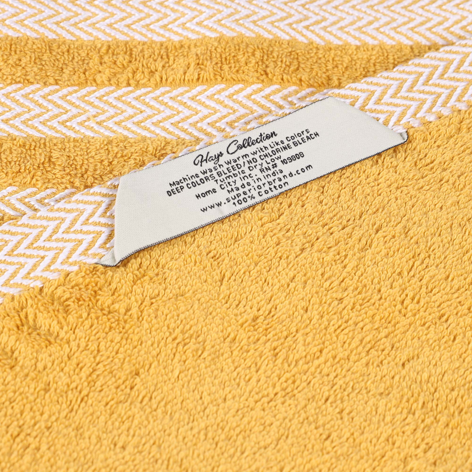 Superior Hays 9 Piece Cotton Plush Towel Set, Ultra Soft Absobent Towels, Gold