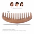 thumbnail image 4 of Peine de dientes anchos – Peine de madera natural para desenredar cabello rizado – Peine de sándalo sin estática para mujeres y hombres, 4 of 5