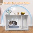 thumbnail image 5 of Hidden Cat Litter Box Enclosure Cat Litter Box Furniture Washroom House Table Nightstand (White), 5 of 8