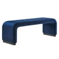 thumbnail image 2 of Modway Koda 60" Performance Velvet Waterfall Long Bench in Black Midnight Blue, 2 of 9