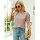 thumbnail image 5 of Blusa Manga Corta Abullonada Para Mujer Camiseta Ajustada, 5 of 6