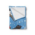 thumbnail image 2 of Smile Soft Flannel Fleece Throw Blanket, Mascot Horse with a Snowy Winter Landscape Scene on the Background, Cozy Plush for Indoor and Outdoor Use, 50" x 70", Deep Sky Blue Multicolor, by Ambesonne, 2 of 6