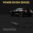 thumbnail image 3 of Car Cigarette Lighter Extension Cord 10ft - Black 24v / 12v Extension Cord with Cigarette Lighter Plug - Male to Female Cigarette Lighter Extender Cable for Tire Inflators, Vacuum, Refrigerator, 3 of 8