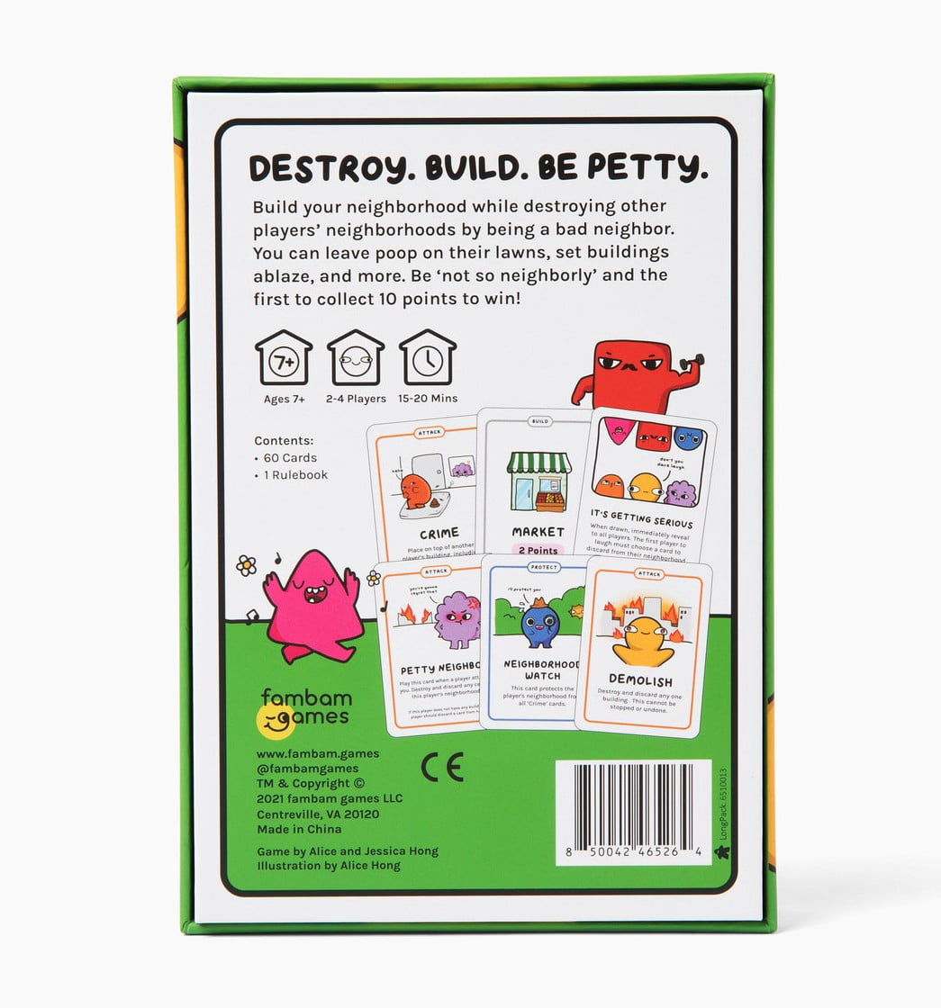 FamBam Games Not So Neighborly Card Game, Ages 7+, Perfect for Game Nights (Walmart Exclusive)