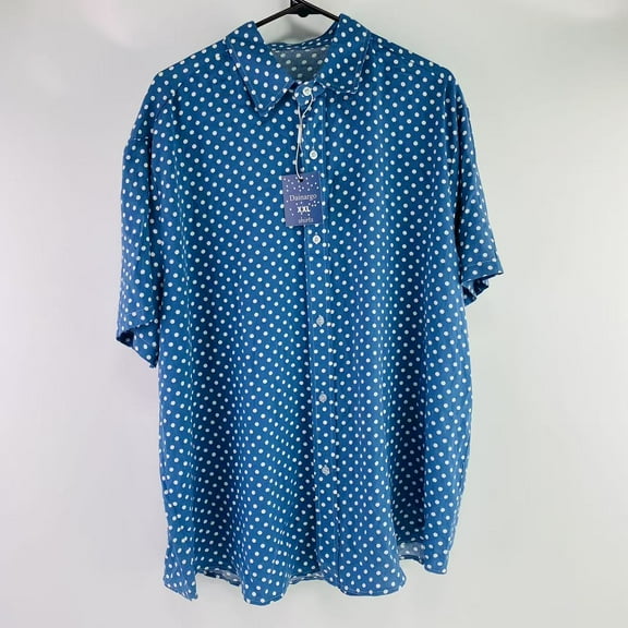 Dainargo Shirts,Down Point Male Turn Collar Shirt Short Summer Sleeve Shirt Wave Print Mens Long Sleeve Tee Shirts Cotton（XXL）