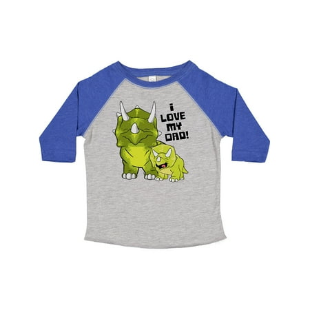 

Inktastic I Love My Dad with Baby and Daddy Triceratops Gift Toddler Boy or Toddler Girl T-Shirt