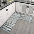 thumbnail image 4 of 2 Piece Black Boho Kitchen Rug Set: Non-Slip, Washable, Perfect Kitchen Mats for Floor - Upgrade Your Kitchen Decor Now, 4 of 7