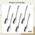 thumbnail image 4 of Serving Spoons Set of 6, Stainless Steel Large Buffet Spoons with Hole for Hanging, Ergonomic Design, Mirror Polished for Cooking Parties Buffets, 4 of 4