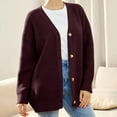 thumbnail image 2 of Cardigans pour Femmes 2023 Automne à devant Ouvert, Surdimensionnés, à Boutons, Col en V, Coupe Ample, Tricot Doux, 2 of 8