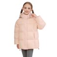 thumbnail image 2 of Kids Thickened Hooded Puffer Jacket, Boys & Girls Warm Winter Coat with Thermal Insulation, Casual Outdoor Snowwear for Extreme Cold Weather Protection Pink, 2 of 9