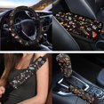 thumbnail image 3 of Uorisanigo Aesthetic Mushroom Car Seat Cover Set Pack of 18 with Seat Belt Strap Pads Full Set Universal Steering Covers Arm Rest Cover Headrest Cushion Handbrake Grip Protector Coasters Keychains, 3 of 7
