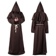 thumbnail image 1 of Disfraz de monje medieval, disfraz de sacerdote mago, disfraz de Halloween, disfraz de cosplay de túnica de muerte, 1 of 5