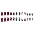 thumbnail image 5 of Halloween Medium Press On Nails 24Pcs, Dark Red Green Contrast Glitter Ghost Fake Nails Set, Spooky Metallic False Nails Kit for Party Costume Daily Wear Women Girls, 5 of 7