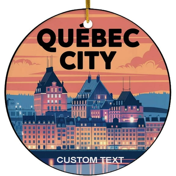 Personalized Quebec City Ornament 2025, Landscape Ornament Xmas, Gift for Traveler, Travel Souvenir Keepsake Gift for Family Friends, Christmas Tree Decoration Ornament StMNyq (Quebec City)