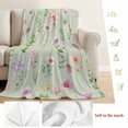 thumbnail image 5 of Pink Spring Floral Blanket Soft Cozy Warm Throw Blanket for Couch, Plush Fuzzy Flannel Fleece Blankets for Sofa, Farmhouse Flowers Sage Green Leaves Bed Blankets Lightweight Gifts for Women, 30"x40", 5 of 9