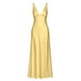 thumbnail image 4 of ZQUUVOU Maxi Dresses for Women Sleeveless V Neck Formal Evening Dresses Long Flowy Casual Wedding Guest Dresses Yellow, 4 of 5