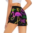 thumbnail image 3 of Disketp Mardi Gras with Flamingo Print Women's Shorts Workout Shorts for Athletic Gym Running Shorts with Phone Pockets Small, 3 of 8