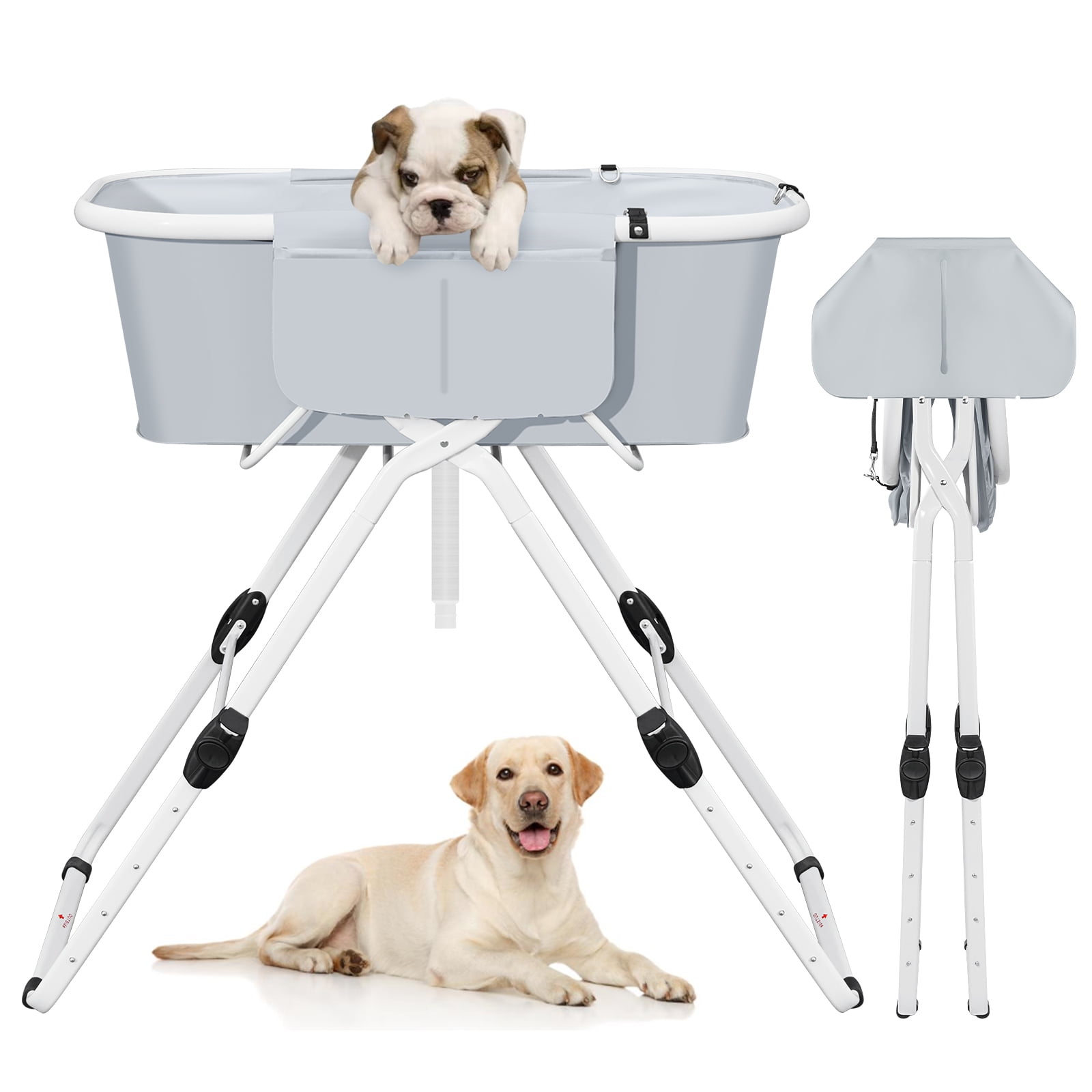 Elevated Dog Bathtub,Foldable & Portable,dog washing station for home