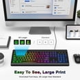 thumbnail image 2 of Teclado Atelus Large Print retroiluminado USB con cable, tamaño completo, 2 of 9