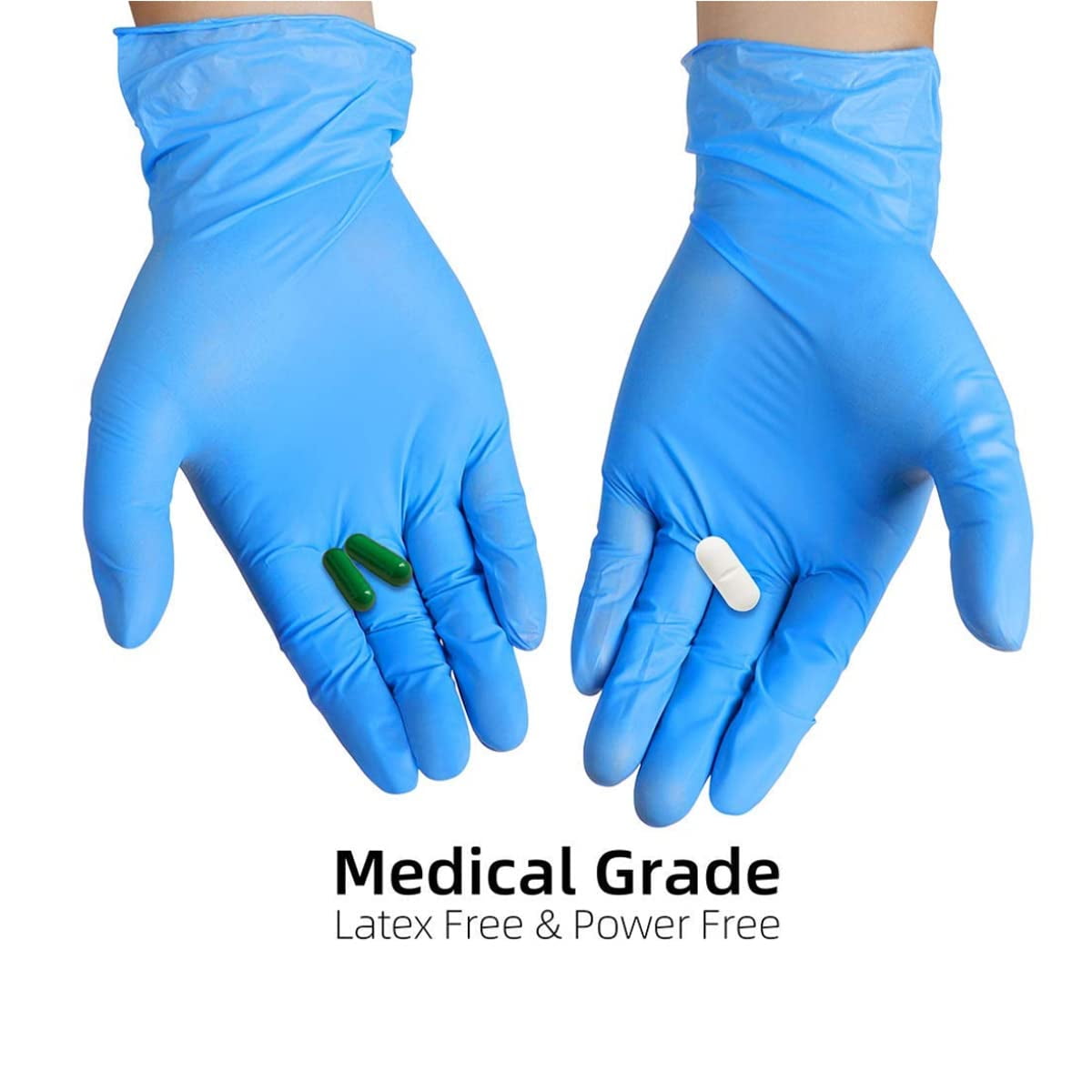 Hulmay Basic Medical Synmax Vinyl Exam Gloves, Latex Free, Powder Free, Large Disposable Gloves, BMPF-3003, Blue(1000 Pack)