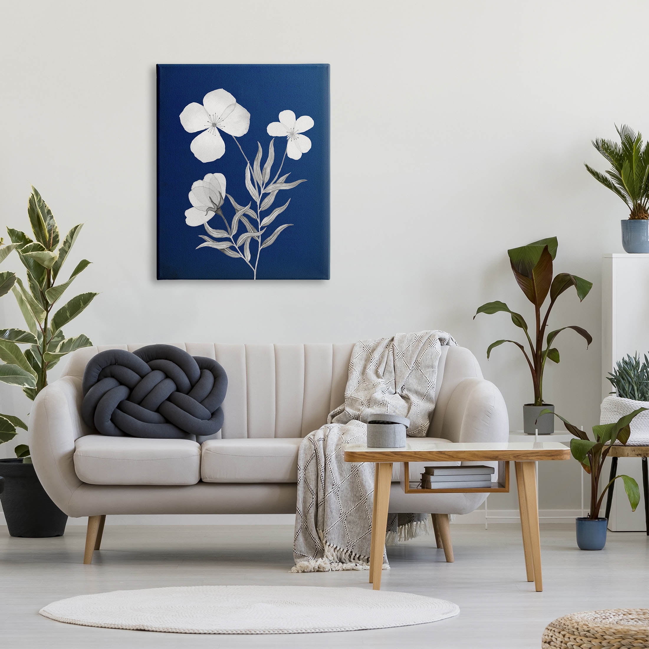 Stupell Industries Modern White Flower Petals Graphic Art Gallery Wrapped Canvas Print Wall Art, Design by Kourtni Gunn