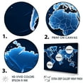 thumbnail image 3 of Designart "Majestic Blues On The World Map" World Map Floater Framed Wall Art Living Room, 3 of 5