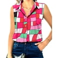 thumbnail image 1 of Camisa HOTOUCH sin mangas con cuello abotonado para mujer, 1 of 6