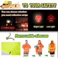 thumbnail image 2 of Hi Vis Safety Hoodie Sweatshirt with Removable Sleeve High Visibility Fleece Hooded Work Jacket, 2 of 10