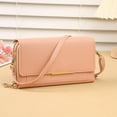 thumbnail image 3 of Crossbody Bag for Women Cellphone Little Purse with Credit Card Slots PU Leather Wallet-pink, 3 of 5