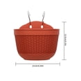thumbnail image 5 of Imitation Rattan Wall Hanging Flower Plant Pot Semicircular Resin Fence Basket for Balcony Garden Indoor, 5 of 9
