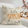 thumbnail image 5 of Grey Fall Maple Leaves Decorative Throw Pillow Covers 18 x 18 Set of 4, Hello Autumn Pumpkin Porch Patio Outdoor Pillowcase, Seasonal Sofa Couch Cushion Case Home Decor, 5 of 6