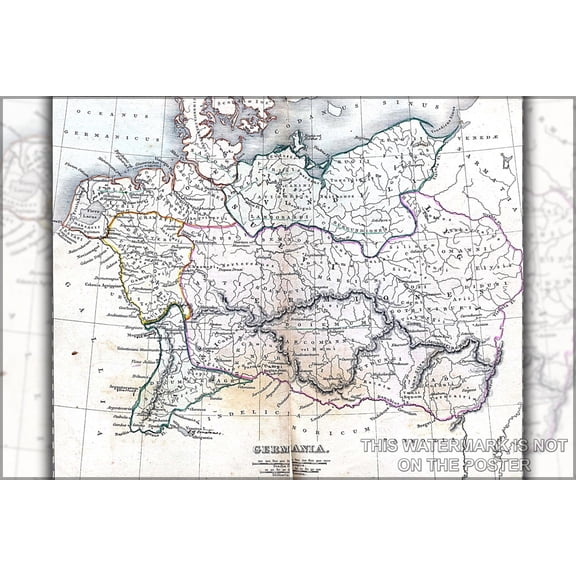24"x36" Gallery Poster, germania map