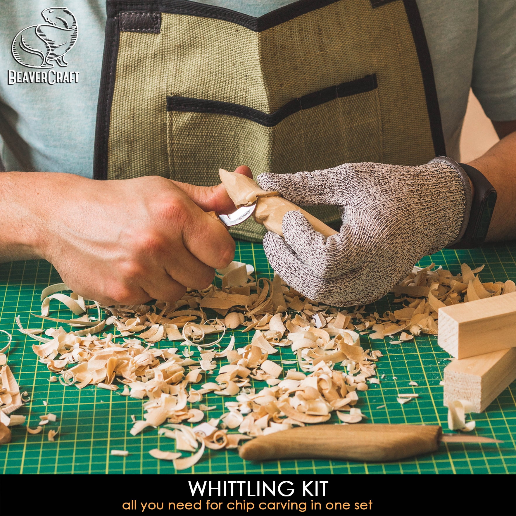 Beavercraft Wood Carving Kit S16, Whittling Wood Knives Kit, Widdling Kit  for Beginners, Wood Carving Knife Set Wood Blocks Blank Whittling Knives  Kit 