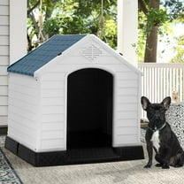 BIQWBIC 28 inch Dog House Small Plastic Portable Dog House for Balcony, Blue