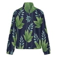 thumbnail image 6 of Jackets for Women Winter Coat Jackets Flannel Stand Collar Jacket(Tropical Leaf Pattern Dark Background,Size:S-4XL), 6 of 7
