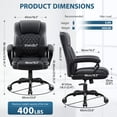 thumbnail image 2 of COOLHUT Office Chair, Big and Tall Office Chair 400LBS, Wide Seat Ergonomic Computer Desk Chair, High Back Executive PU Leather Chair, Black, 2 of 10