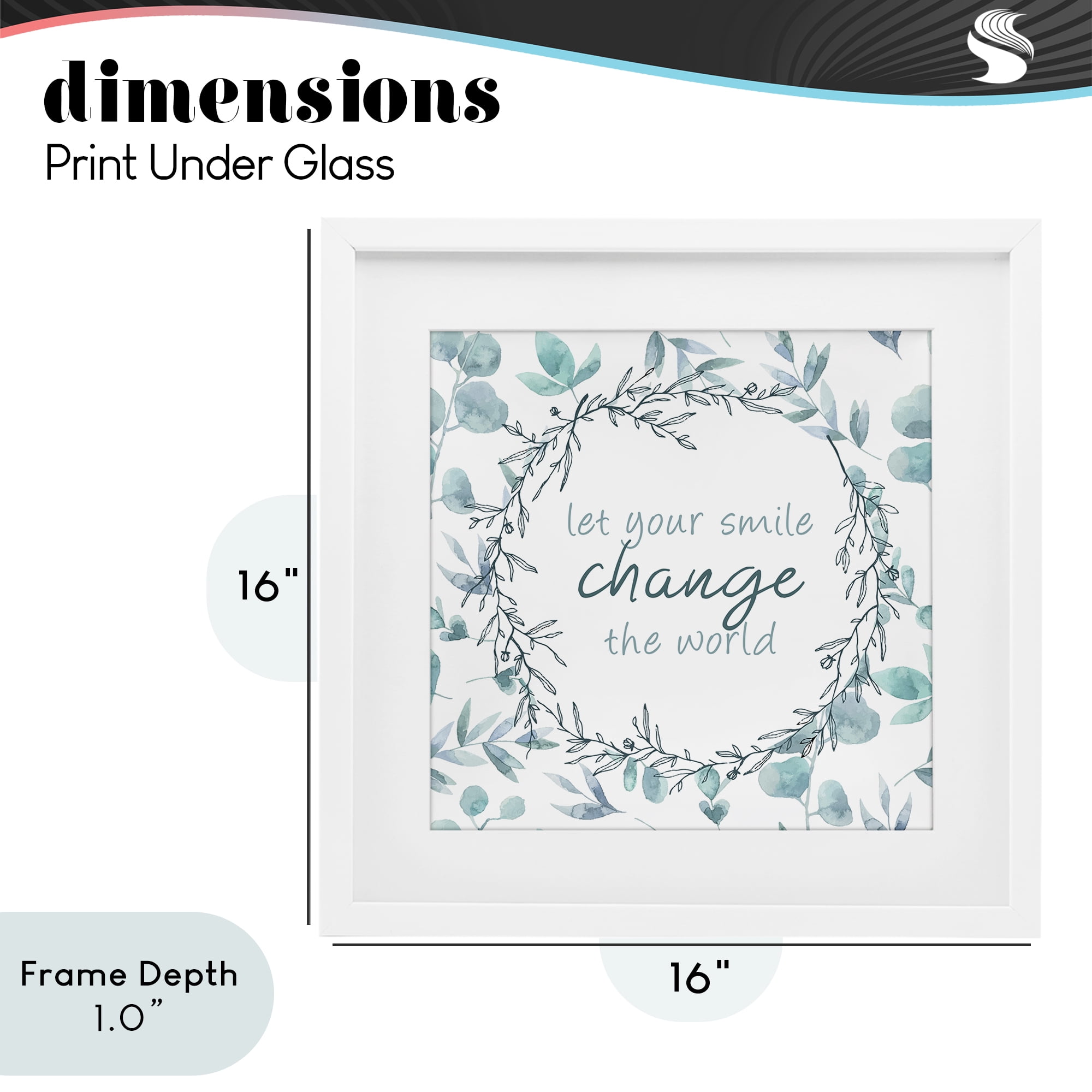 Stupell Industries Smile Change The World White Framed Print Under Glass, design by Kim Allen