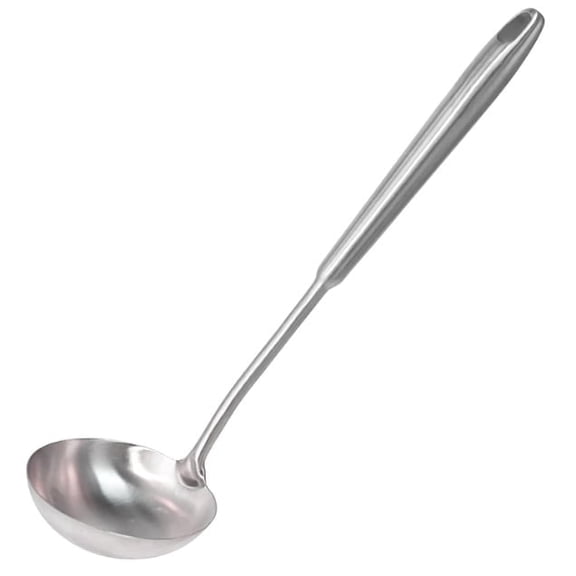 Soup Ladle, 13.7 Inches – Stainless Steel, Rustproof & Heat Resistant, Integral Forming, Vacuum Ergonomic Round Handle, Heavy Duty Cooking Spoon for Home Kitchen