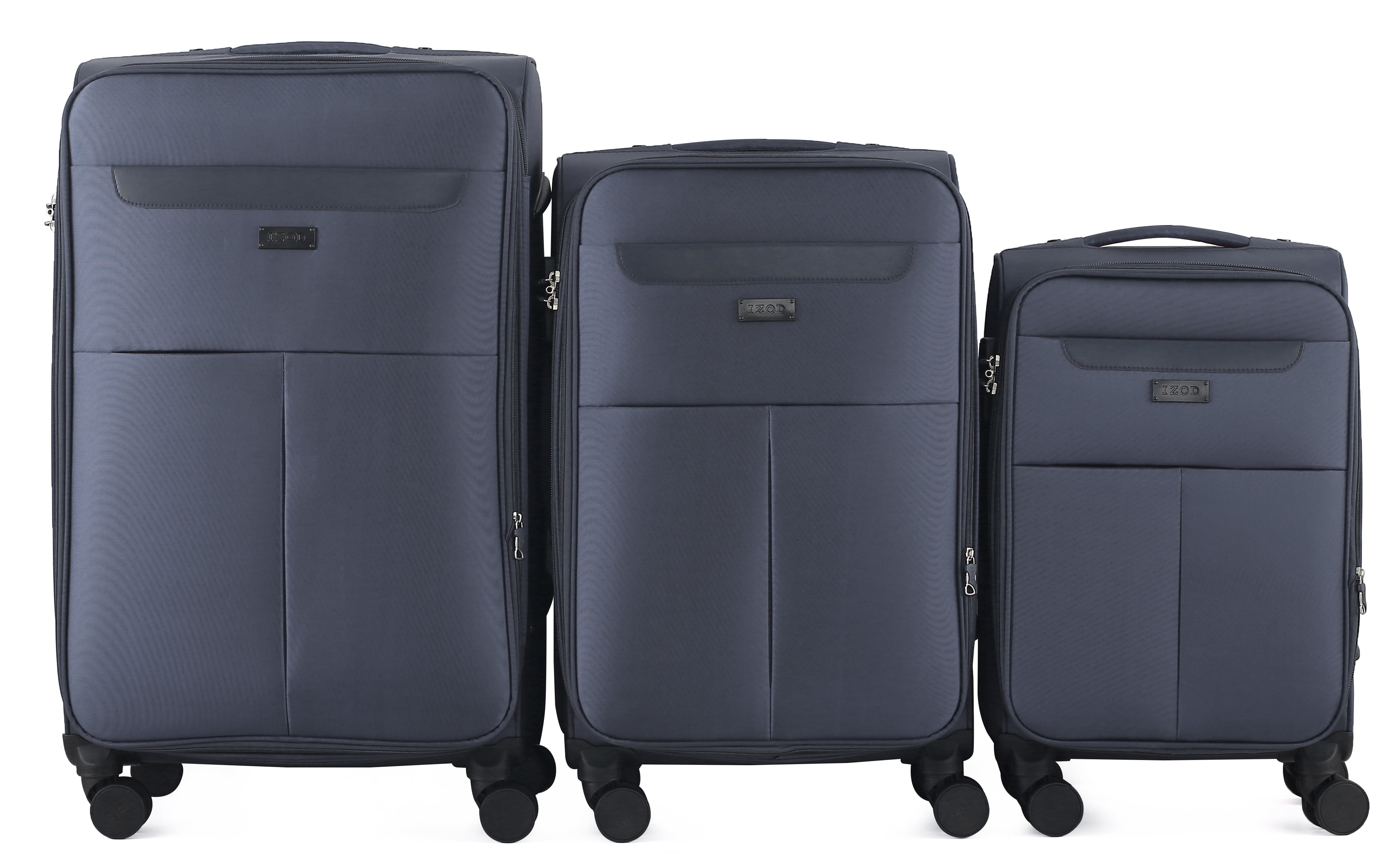 IZOD Liam Soft Shell Spinner Suitcase Set with Combo Lock, 3 Piece