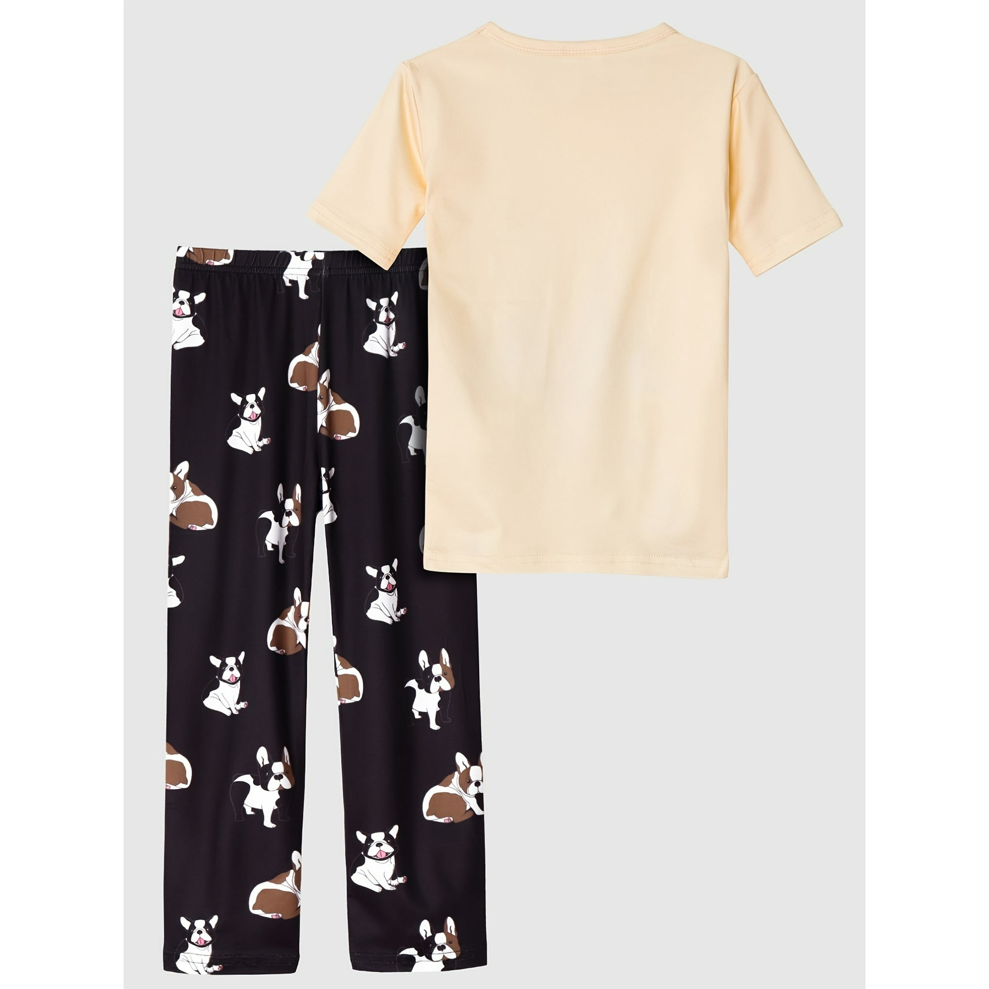 Jhcug Children s Pajamas Cute Cartoon Dog Print Round Neck Short Sleeve Top Pants Set For Boys And Girls Other