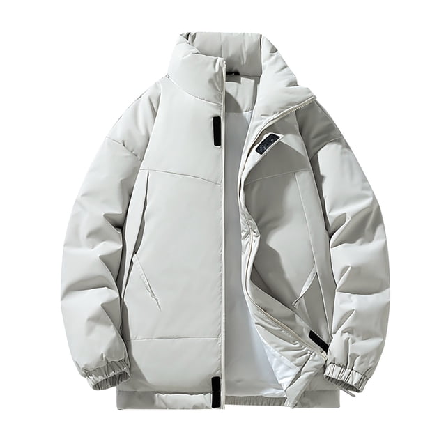 Puntoco Chaquetas Informales Con Capucha Y Manga Larga Con Bolsillos Y Cremallera De Color Sólido Para Hombre