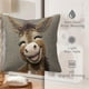 thumbnail image 4 of Short Lint Pillow Cover 18inch Cute Two Donkeys Embroidery Decorative Throw Pillowcase For Sofa Bedroom Living Room Home Decoration, 4 of 6
