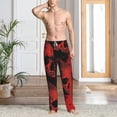 thumbnail image 2 of Logiee Red And Black Abstract Skull Print Pajama Pants for Men,Men’s Pajama Bottoms,Mens PJ Pants with Pockets & Button Fly-Large, 2 of 6